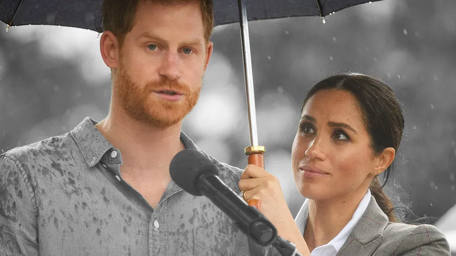 Meghan-Markle-Principe-Harry-Paraguas-Lluvia-Australia