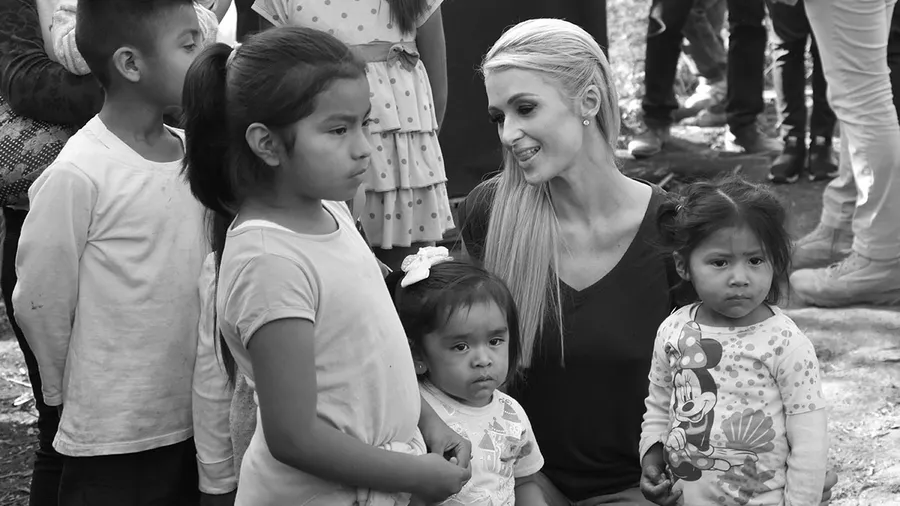 Paris Hilton Visits Reconstruction in Xochimilco