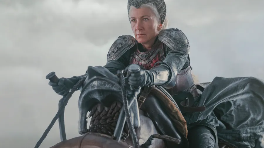 Rhaenys montando a Meleys