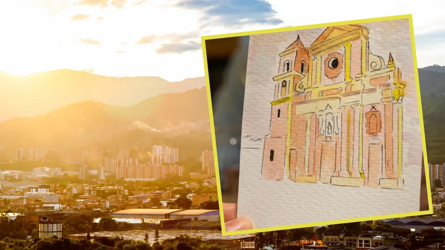 Panoramic,Of,Medellin,(colombia),During,Sunset,With,Houses,On,The
