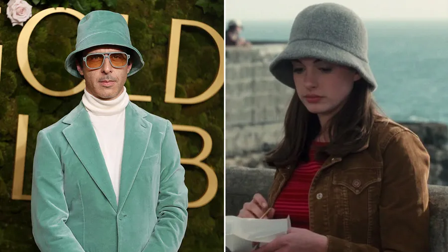 Anne Hathaway reacciona al look de Jeremy Strong al estilo Mia Thermopolis