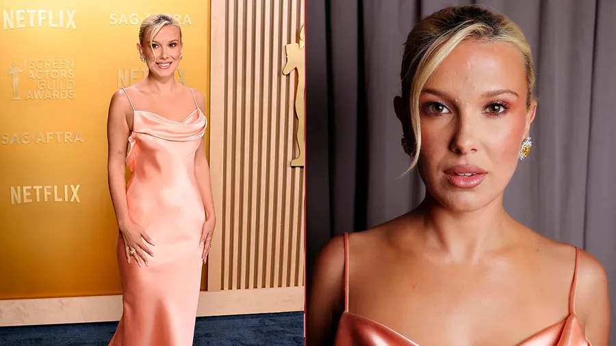 Millie Bobby Brown en la alfombra roja de los SAG Awards 2025