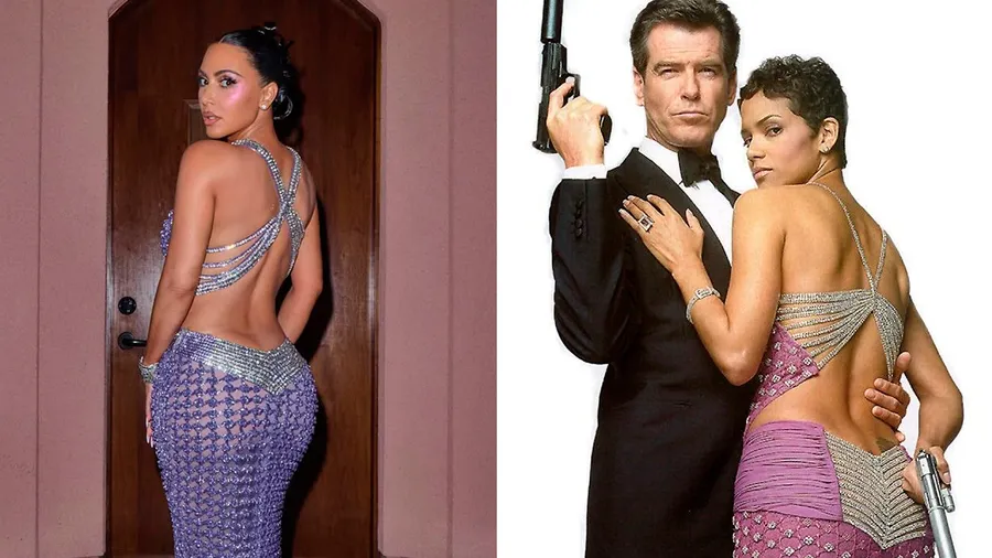Kim Kardashian recrea el icónico look con cristales de Halle Berry en Die Another Day