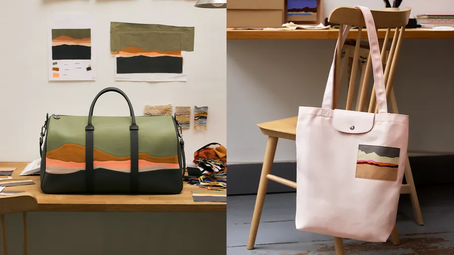 Longchamp convierte los paisajes abstractos de Caroline Hélain en piezas para llevar.