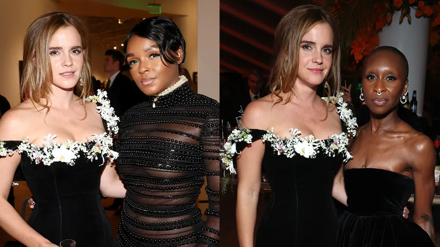 Emma Watson lleva un vestido con flores reales al Museo Lucas