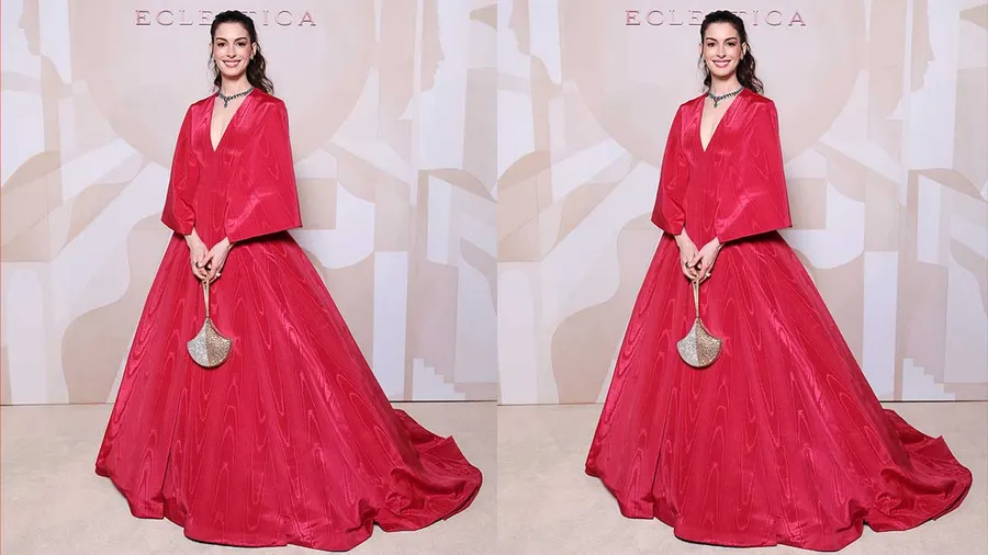 Anne Hathaway acapara mirada en Milán con un look de Valentino