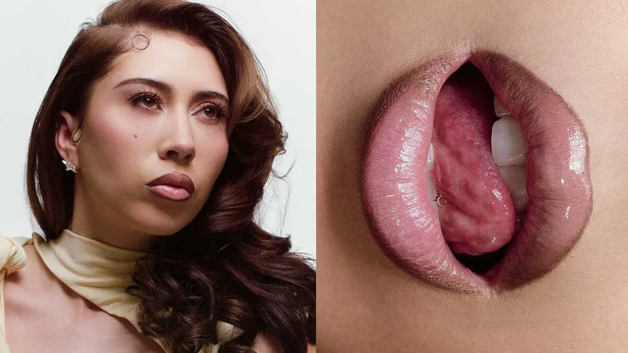 Kali Uchis para ELLE México. Vestido Acn Studios Vía Colima 112. Aretes Ayanegui.