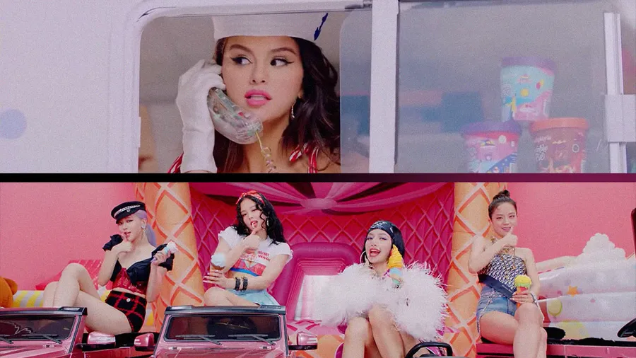 black is pink y selena gomez