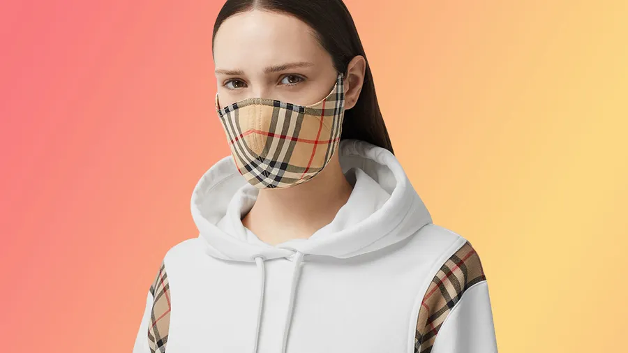 Mascarilla de algodón Vintage Check