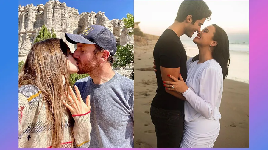 Lily Collins y Charlie McDowell / Demi Lovato y Max Ehrich
