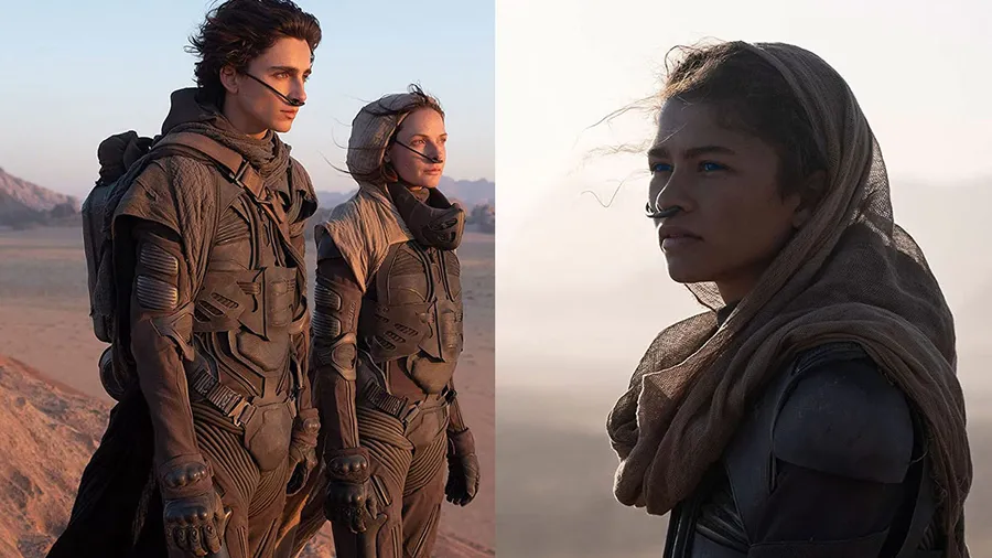 Timothée Chalamet y Zendaya en Dune.