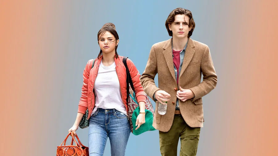 Selena Gomez y Timothée Chalamet en A Rainy Day In New York.
