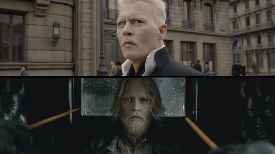 Johnny Depp en Fantastic Beasts: the crimes of Grindelwald (2018).