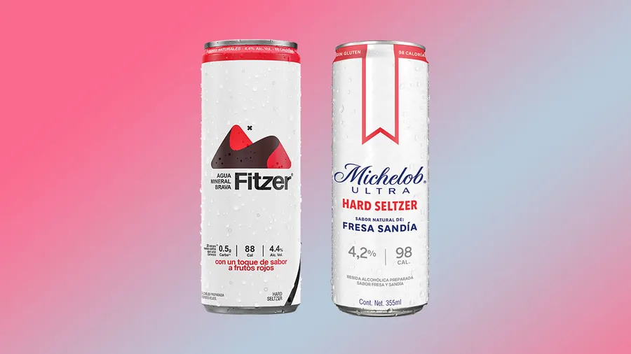 Hard seltzer de Fitzer y Michelob Ultra.