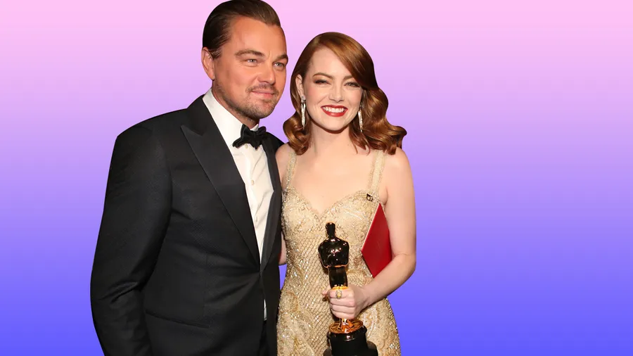 Emma Stone y Leonardo DiCaprio.