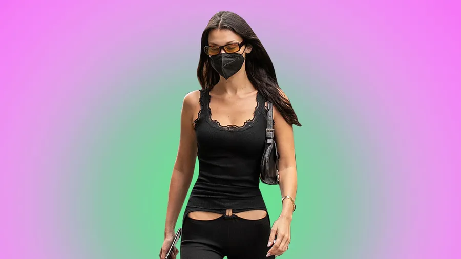 cutout jeans Bella Hadid