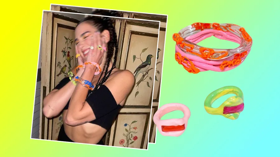 Dua Lipa usando joyería mexicana Blopp.