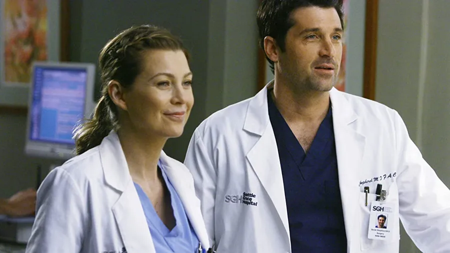Ellen Pompeo y Patrick Dempsey en Grey's Anatomy.