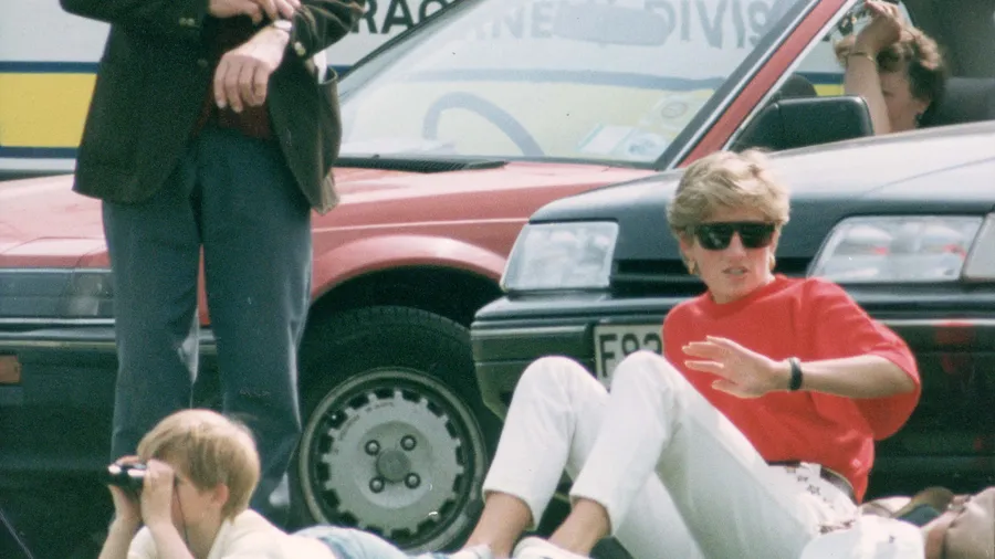 Princess Diana And Prince Harry At Polo Match At Smith's Lawn 1992. As Everyone Knows Polo Is Not One Of Princess Diana's Passions In Life. But Her Children Are. Seven-year-old Harry Wanted Her To Take Him To Watch His Father Play In The Queen's C