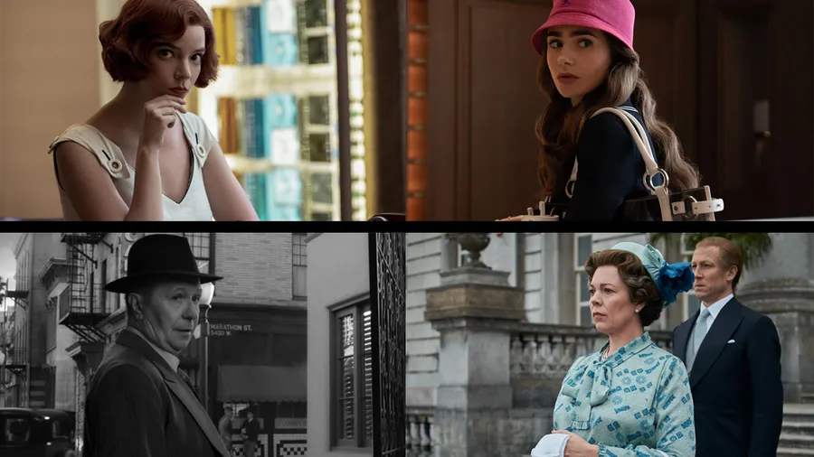 The Queen's Gambit, Emily In Paris, Mank, The Crown.