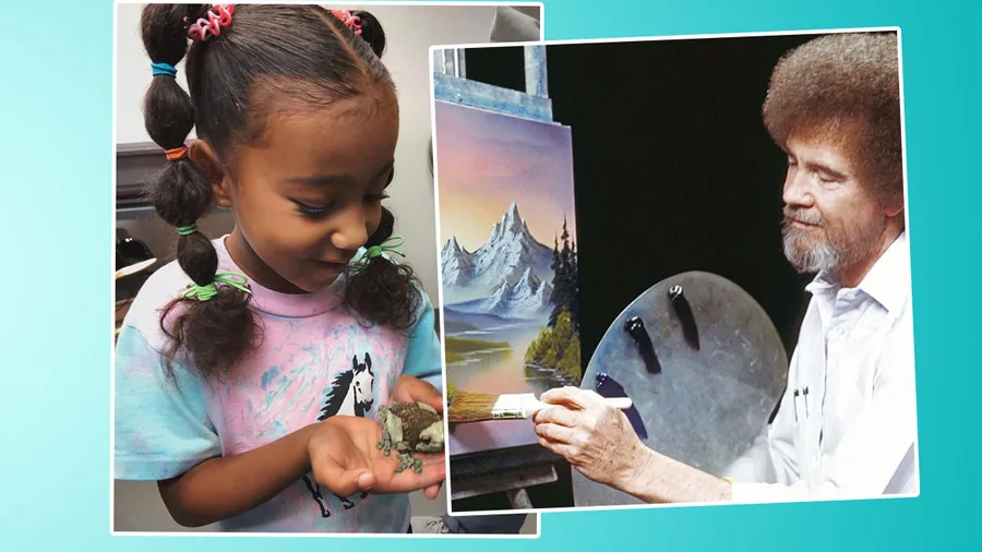 Instagram @kimkardashian/ @bobross_thejoyofpainting