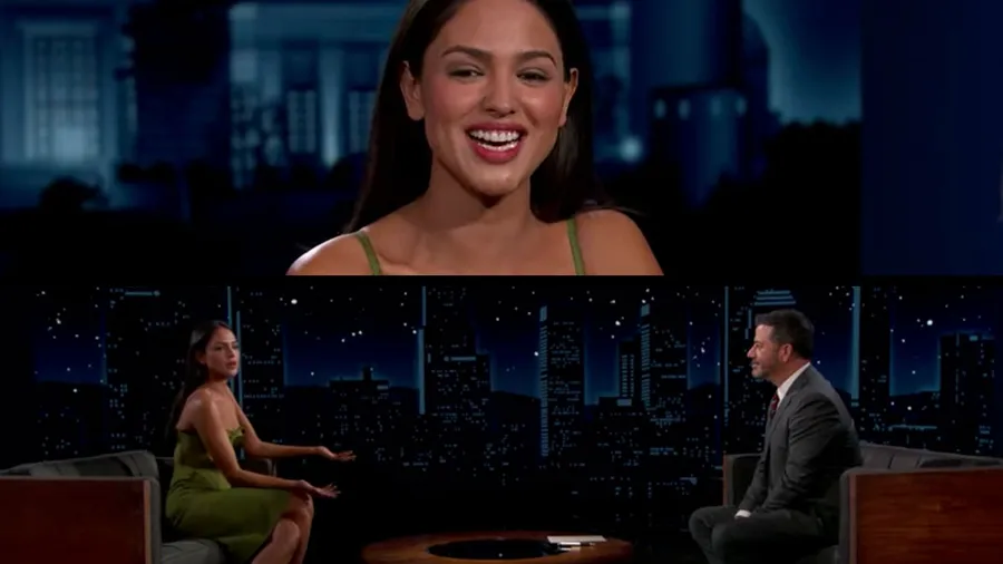 Eiza González en el show de Jimmy Kimmel.