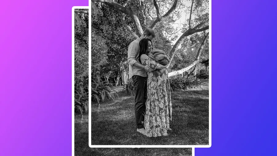 Meghan Markle y el príncipe Harry con Archie.