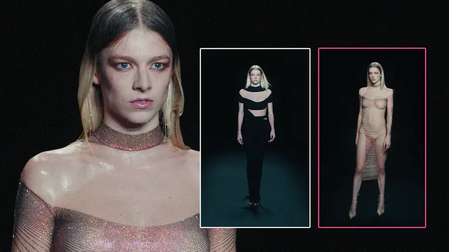 Hunter Schafer en el desfile de Mugler primavera verano 2021.