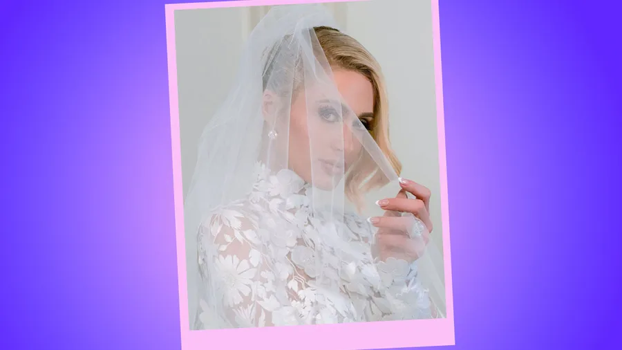 Paris Hilton en su vestido de novia.