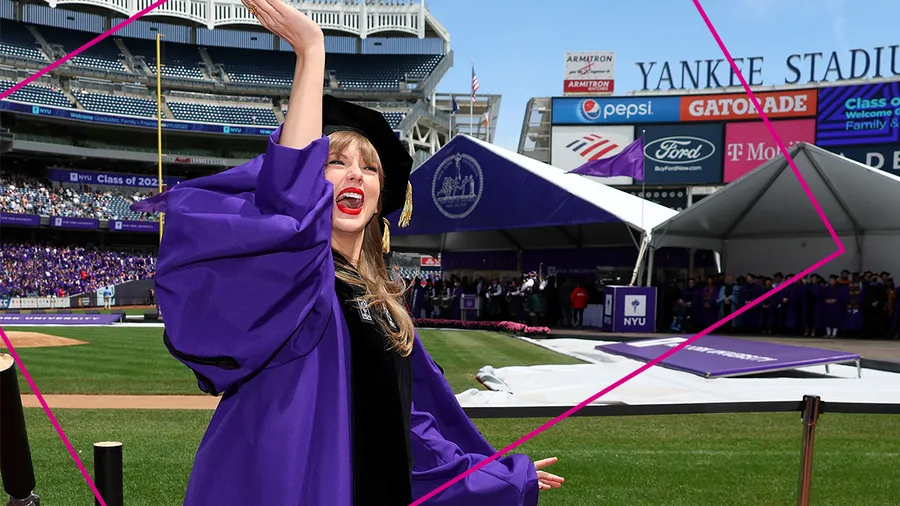 NEW YORK, NEW YORK - MAY 18: Taylor Swift arrives to deliver the New York University 2022 Commencement Address at Yankee Stadium on May 18, 2022 in New York City. (Photo by Dia Dipasupil)
