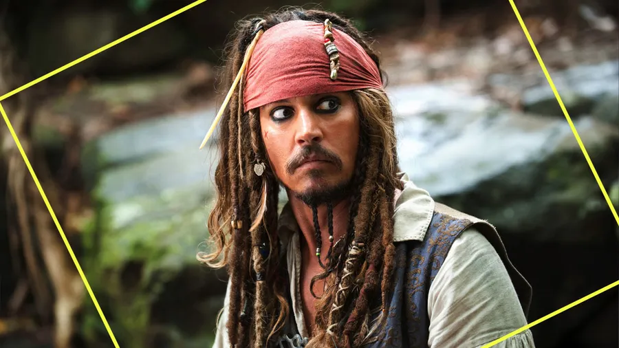Johnny Depp en Piratas del Caribe.