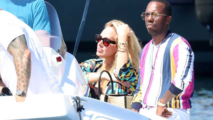 Adele and fiance Rich Paul are seen boarding a boat in Sardinia, Italy - 19 Jul 2022