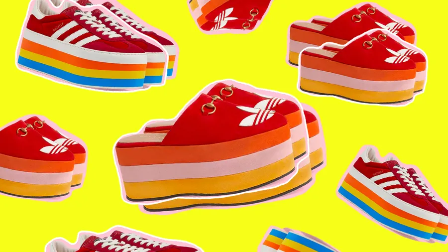 gucci adidas tenis plataforma arcoiris