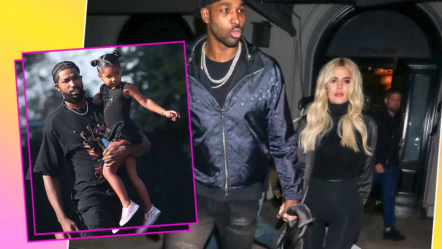 Khloe Kardashian y Tristan Thompson con True.