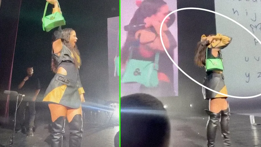 Rosalía con una bolsa de la marca mexicana & Crime.