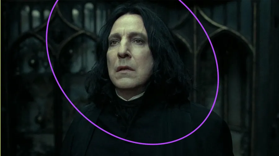 Alan Rickman como Severus Snape en Harry Potter.