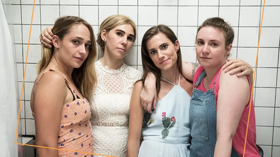 Jemima Kirke, Zosia Mamet, Allison Williams y Lena Dunham en Girls.