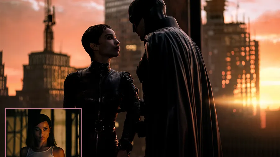 Zoe Kravitz y Robert Pattinson en The Batman.