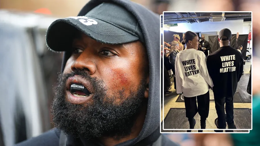 Kanye West viste una camisa de White Lives Matter en el desfile de Yeezy en París.
