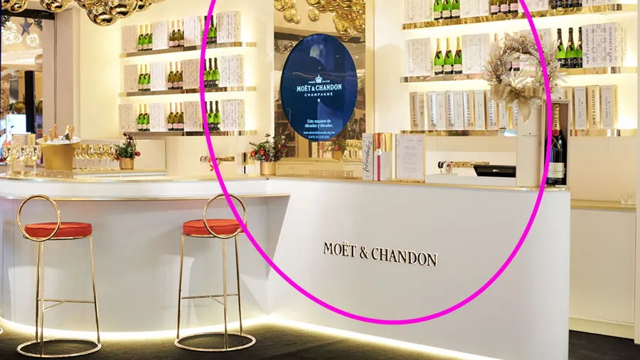 La pop-up para las fiestas decembrinas de Moët & Chandon en el Palacio de Hierro Polanco.