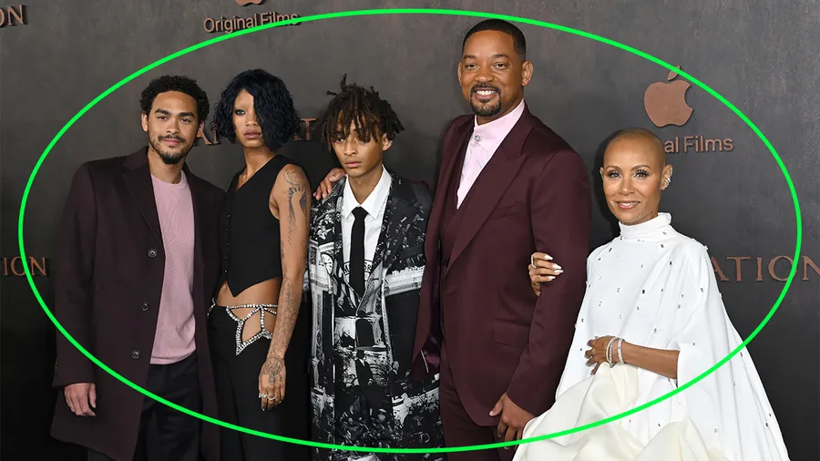 Will Smith y su familia en la red carpet de Emancipación.