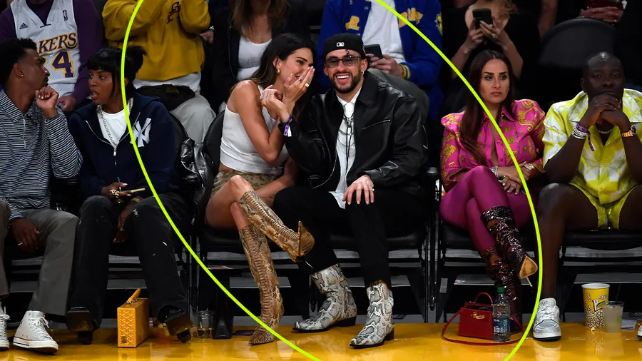 Kendall y Bad Bunny combinan sus botas en partido de los Lakers