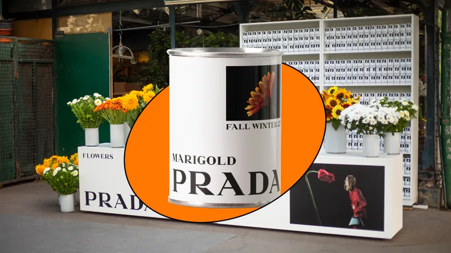 prada flores enlatadas