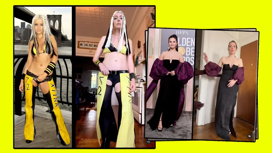 Angelica Hicks replica los looks de las celebs desde la comodidad de su casa.
