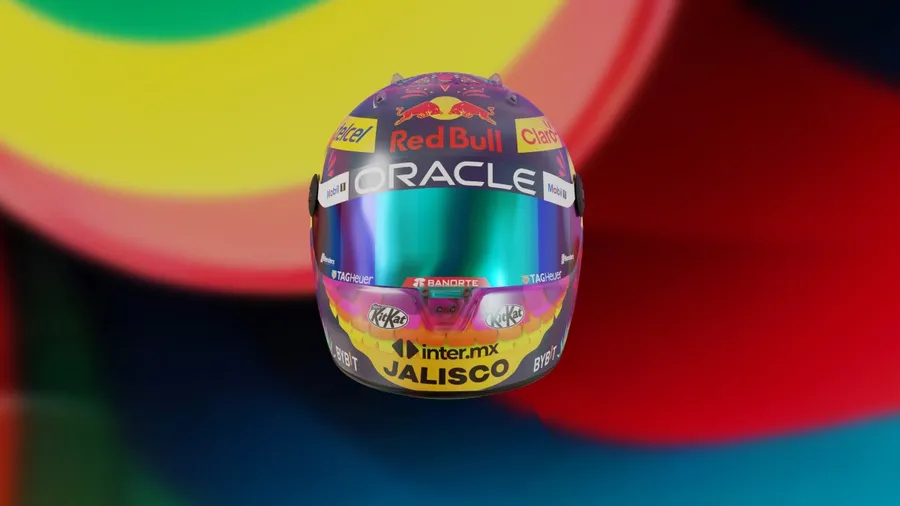 El increíble casco de checo perez para el México GP 2023, intermx reconoce el trabajo de Karla Lozano