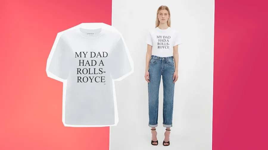 Victoria Beckham se burla de ella misma y lanza t-shirt: 'Mi papá tenía un Rolls-Royce
