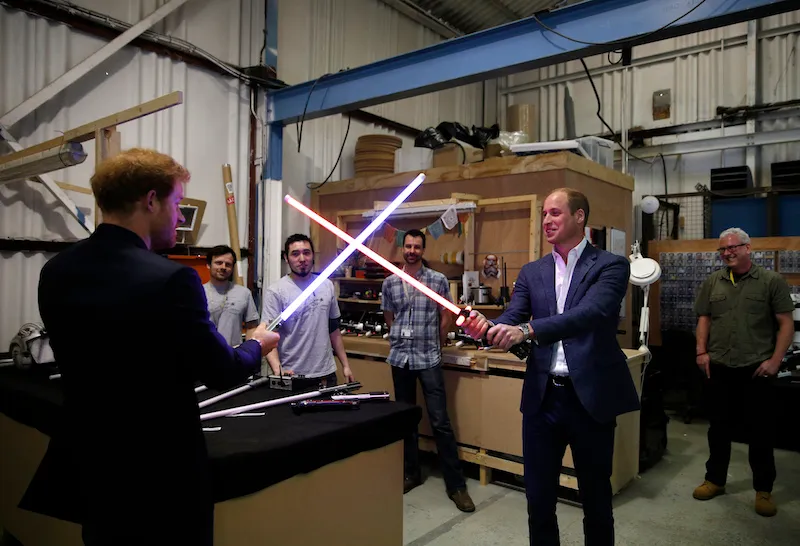 The Duke Of Cambridge And Prince Harry Visit The "Star Wars" Film Set