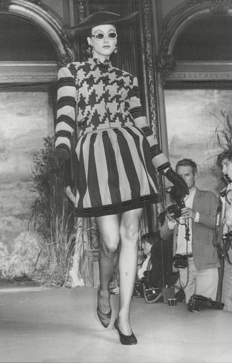 Fashion Women 1987 Model On Paris Catwalk Wearing Christian Lacroix.