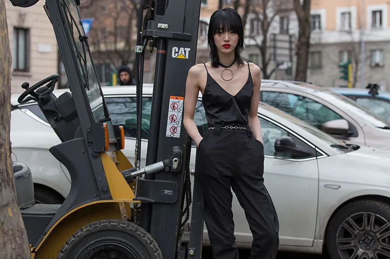 Street Style, Fall Winter 2018, Milan Fashion Week, Italy - 25 Feb 2018