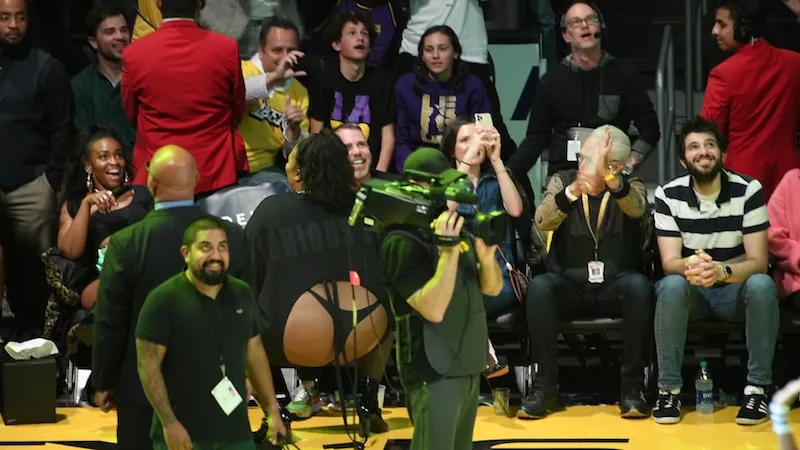 Celebrities At The Los Angeles Lakers Game